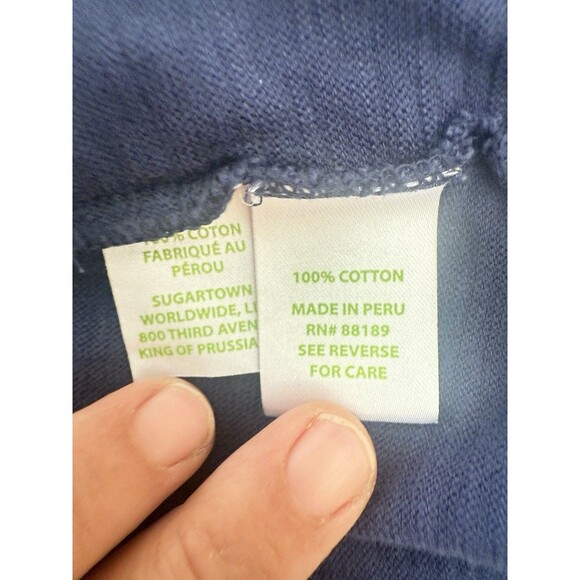 Lilly Pulitzer Cardigan Size XSmall Navy Blue Open Front Lightweight - Picture 9 of 10